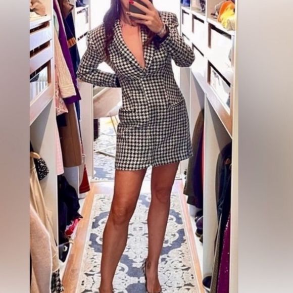 NWT Zara Houndstooth Structured Blazer Dress - Picture 11 of 16